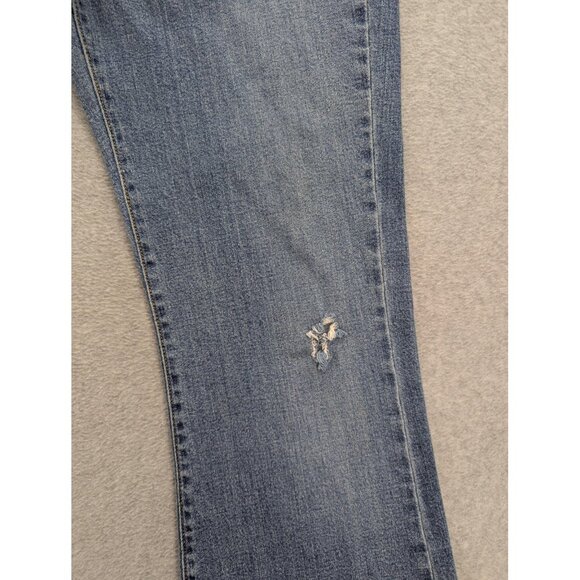 Levis 519 Jeans Womens 13 Medium Blue Low Flare Distressed Bootcut Denim Pants - Picture 4 of 16